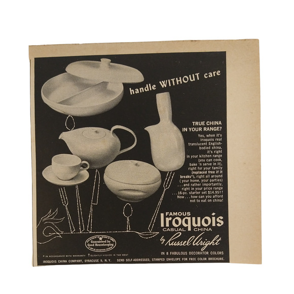 1958 Iroquois Casual China Vtg Magazine Print Ad Russel Wright Teacup Design - Picture 1 of 4